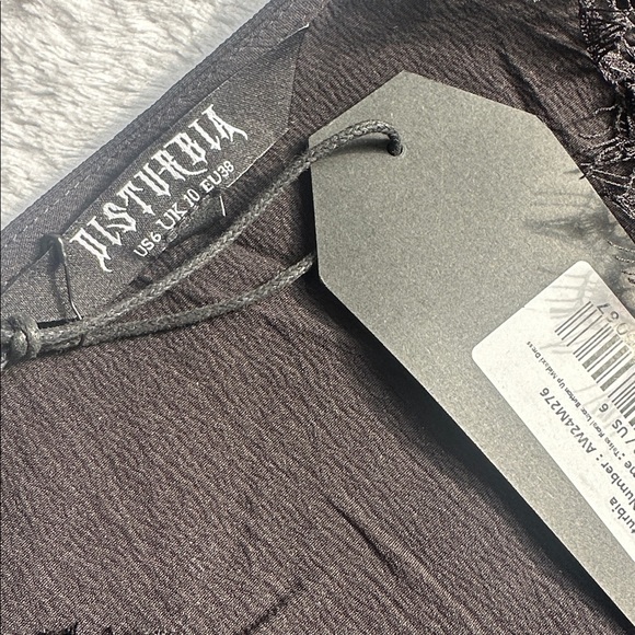 NWT Disturbia Dark Romance Floral Lace Puff Sleeve Cottagecore Goth Midi Dress 6 - Picture 7 of 8